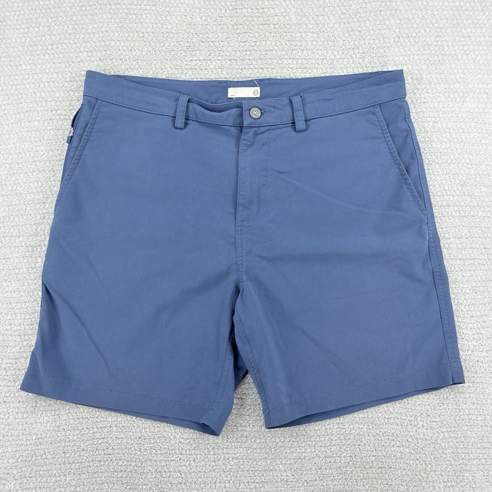 tasc Performance Motion Shorts Mens 34 Blue Bamboo Stretch Golf Tailored 6"